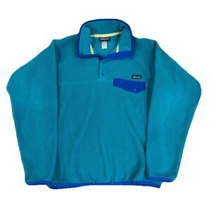 PATAGONIA Vtg 90s Synchilla Snap T Fleece Pullover Sweater Jacket Sz Small Teal